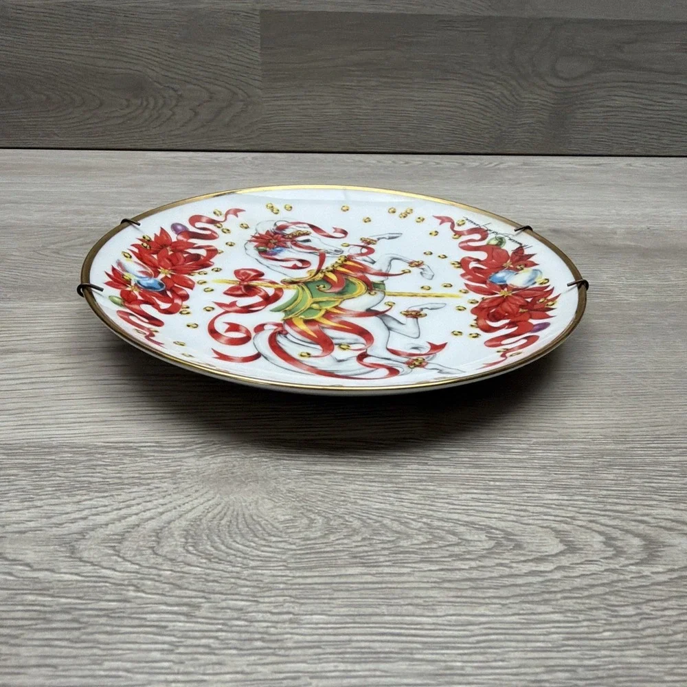 Vintage American Lung Association 1991‎ Christmas Steed Seal Plate Porcelain